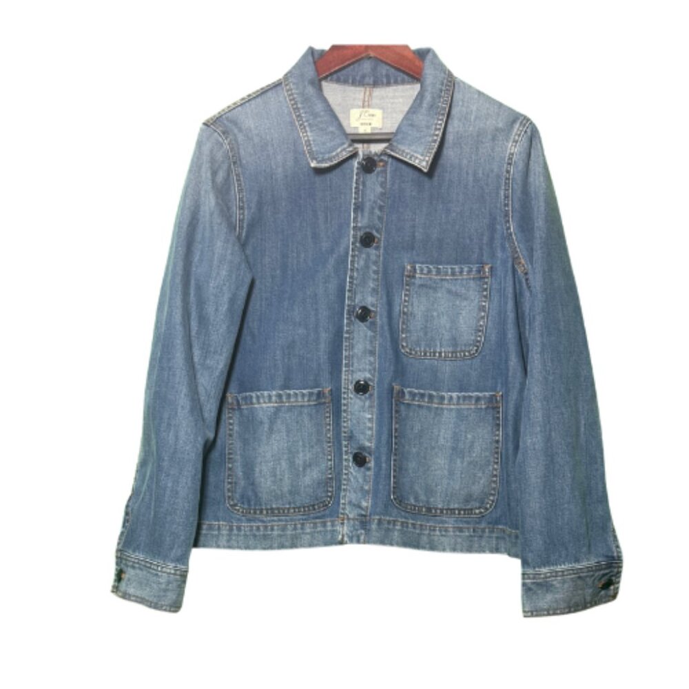 NWOT Blue Denim J.CREW Women's Jacket Size L (BB1026)